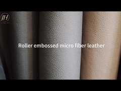Roller embossed micro fiber leather